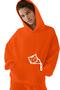 3-Ply Combed Cotton Cat Printed Unisex Hooded Sweatshirt