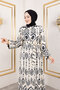 Buttoned All-Over Viscose Dress Tsd250214 Black - 2