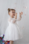 Baby Girl White Dress Tulle Tutu Lace Birthday Party Wedding Special Occasion Girls Kids Evening Dress - 6