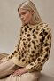 Leopard Patterned Round Neck Sweater