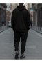 Toxic Printed Black Oversize Hoodie & Black Jogger Tracksuit Set - 2