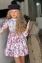 Girl's Lace Embroidered Dress with Double Pocket Detail and Belted Green Trench Coat - 3