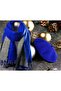 Women's Set of 2 Blue Scarves and Painter Beret Set, Christmas Gift, Double-Sided Scarf, Painter Beret - 2