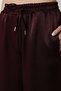 Women's Solid Color Shiny Fabric Wide Leg Elastic Waist Pants - 4