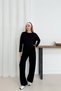 Women's Black Modal Fabric Long Sleeve Basic Tracksuit Set - 5