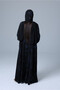 Open Blazer Neck Blue Prints Abaya - 4