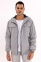 Men's Gray Hooded Nova Fabric Stylish Seasonal Water and Windproof Raincoat