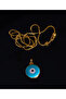 Evil Eye Bead Figured Women's Necklace, Adjustable Chain Length and 3 Chain Options - 3