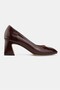Women's Burgundy Patent Leather Genuine Leather Size 35-41 Medium Heel Classic Shoes - 5