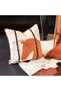 Luxury Horse Design Pillow - Velvet with Metallic Leather Trim - 2