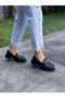 Black Buckled Masculine Women's Shoes