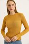 Crew Neck Knitwear Knitted Blouse Mustard