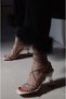Elegance Stone-Embellished Sparkling Silver Lame Gray Ankle-Strap Transparent Heeled Stylish Evening Dress Shoes - 3