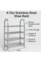4-Tier Stainless Steel Shoe Rack – Durable & Space-Saving Organizer for Shoes Entryway and Closet - 6
