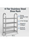 4-Tier Stainless Steel Shoe Rack – Durable & Space-Saving Organizer for Shoes Entryway and Closet - 5