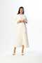 Women's Ecru Jacquard Shawl Collar Lace Winter Special Design Maternity Postpartum Dressing Gown Nightgown Set