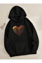 Unisex Black Eri̇yenkalp Printed Hooded Sweatshirt