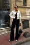 Women's White Double Pocket Denim Crop Jacket