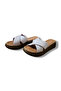 Genuine Leather Cross-Strapped High Sole Slippers - 5
