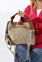 Large Size Hand Knitted Detailed Sand Tan Wide Strap Women's Shoulder and Hand Bag - 2