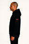 Racing Reflective Printed Black Oversize Hooded Sweatshirt Hoodie - 2