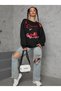 Unisex Women/Men Cherrysweet Custom Printed Colorful Oversize Crew Neck Cotton Sweatshirt - 4