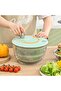 4-in-1 Large Salad Spinner & Vegetable Washer | 5-Blade Multi-Function Kitchen Tool for Drying, Slic - 5
