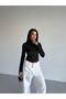 Zippered Mock Neck, Finger-Hole Scuba Fabric Top (Fleece-Lined) - 2