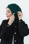 Combed Cotton Bonnet with Neck Covering Feature and Headphone Opening, B-94, Green - 3
