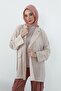 Crepe Shawl & Combed Cotton Bonnet Two-Piece Set, Ps-56, Cappuccino - Cappuccino - 2
