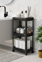 3-Tier Bathroom Shelf Unit (Peggy) Black Bathroom Organizer Shampoo Holder Towel Rack Cabinet (Black) - 4