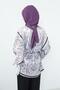 Crepe Shawl & Combed Cotton Bonnet Two-Piece Set, Ps-56, Purple 2 - Purple - 6