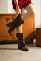 Telly Brown Cow Leather Suede 5 cm Heel Rubber Sole Boots Bottie - 3