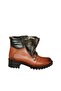 V555085503 Tan Genuine Leather Comfort Orthopedic Sole Women's Boots - 7