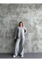 Women's Ribbed Knitwear Double Set Gray