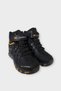 Children's Fur Lined Zippered Outdoor Boots Black - Yellow - 4