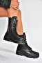 V999049103 Black Genuine Leather Women's Boots - 3