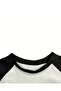 تي شيرت أبيض مطبوع بأكمام طويلة من Pinterest Design Reglan - 4