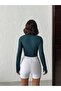Soft Fabric Finger-Insert Detail Zippered Knitted Sports Jacket/Sweatshirt - 7