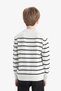 Crew Neck Striped Knitwear Sweater for Boys F0962A825Wn - 4