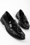 Opini Women's Tasseled Ballerina Shoes with Stitching Detail-R.Black - 2
