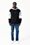 Men's Hooded Judge Me Printed 3-Thread Sweatshirt Black - 25K 5299