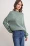 6700 Women's Stand Collar Balloon Knit Sweater Çağla - 4