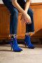 Holly Cobalt Blue Patent Leather 7 cm Heeled Buckle Detailed Boots Bottie - 2