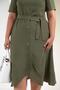 11120801 Women's Plus Size Belted-Flounce Dress Khaki - 6