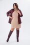 Plus Size Knitwear Dress with Chest Detail in Beige - 6