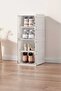 Stackable Shoe Storage Box Set, Clear Plastic, Front Opening Door, Modular Design, White - 3