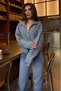 Indigo Double Zipper Women's Knitwear Cardigan Mg2532 - 8