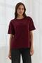 Bordeaux oversize t-shirt with ribbon - 2