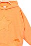 Girl's Hooded Orange Sweatshirt - Star Patterned Letter Embroidery Kids Sweatshirt - 3
